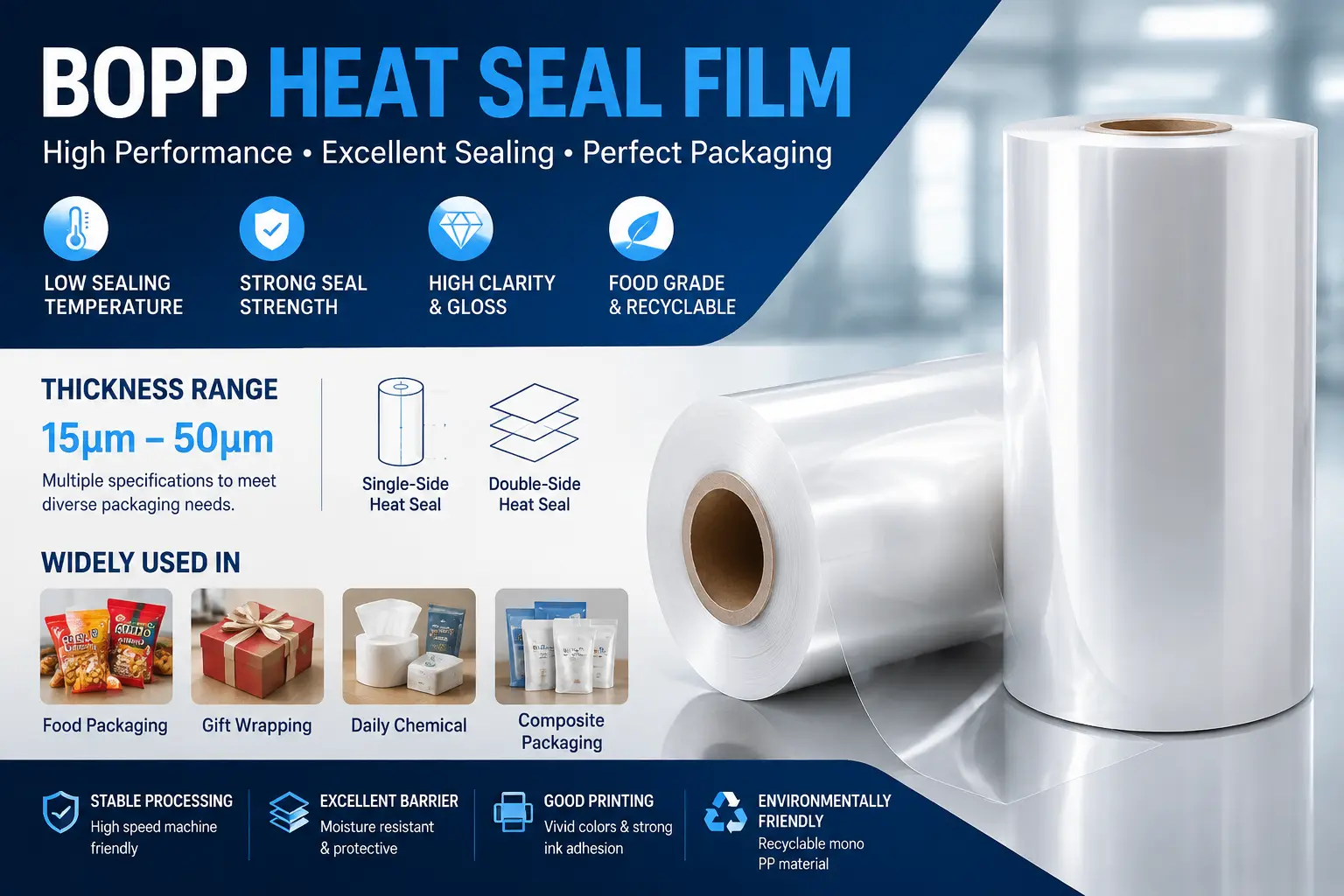 Heat Sealable BOPP Film Packaging