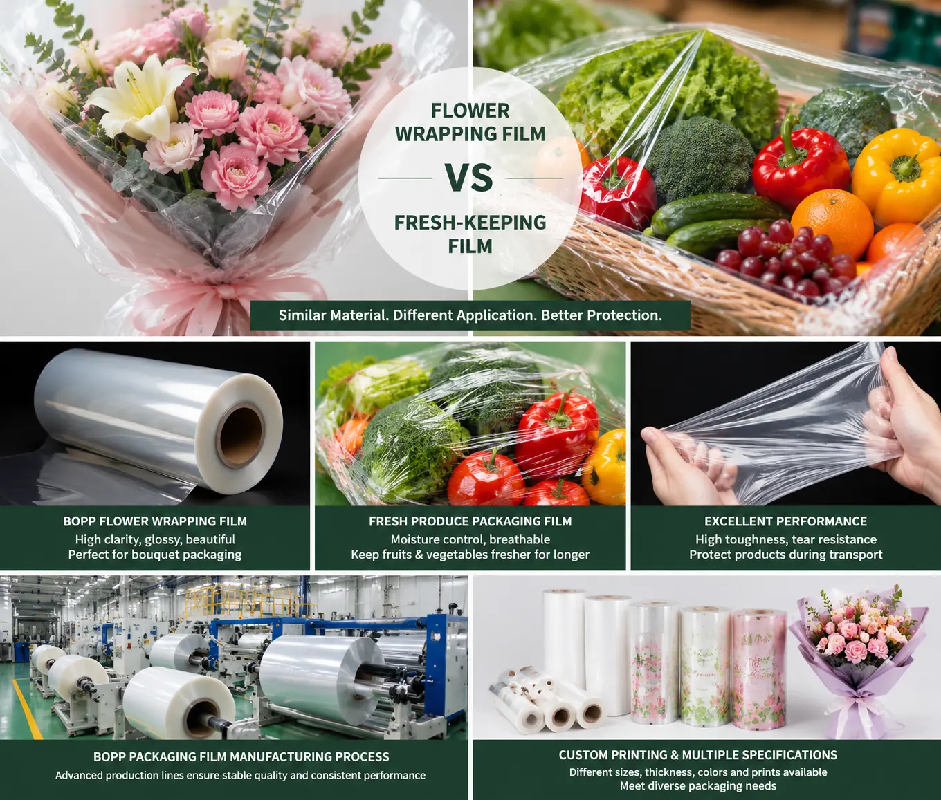 Applications of Flower Wrapping Film and Fresh Packaging Film