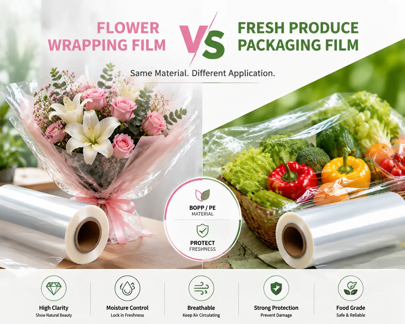 Flower Wrapping Film vs Fresh-Keeping Film: The Truth About BOPP Packaging
