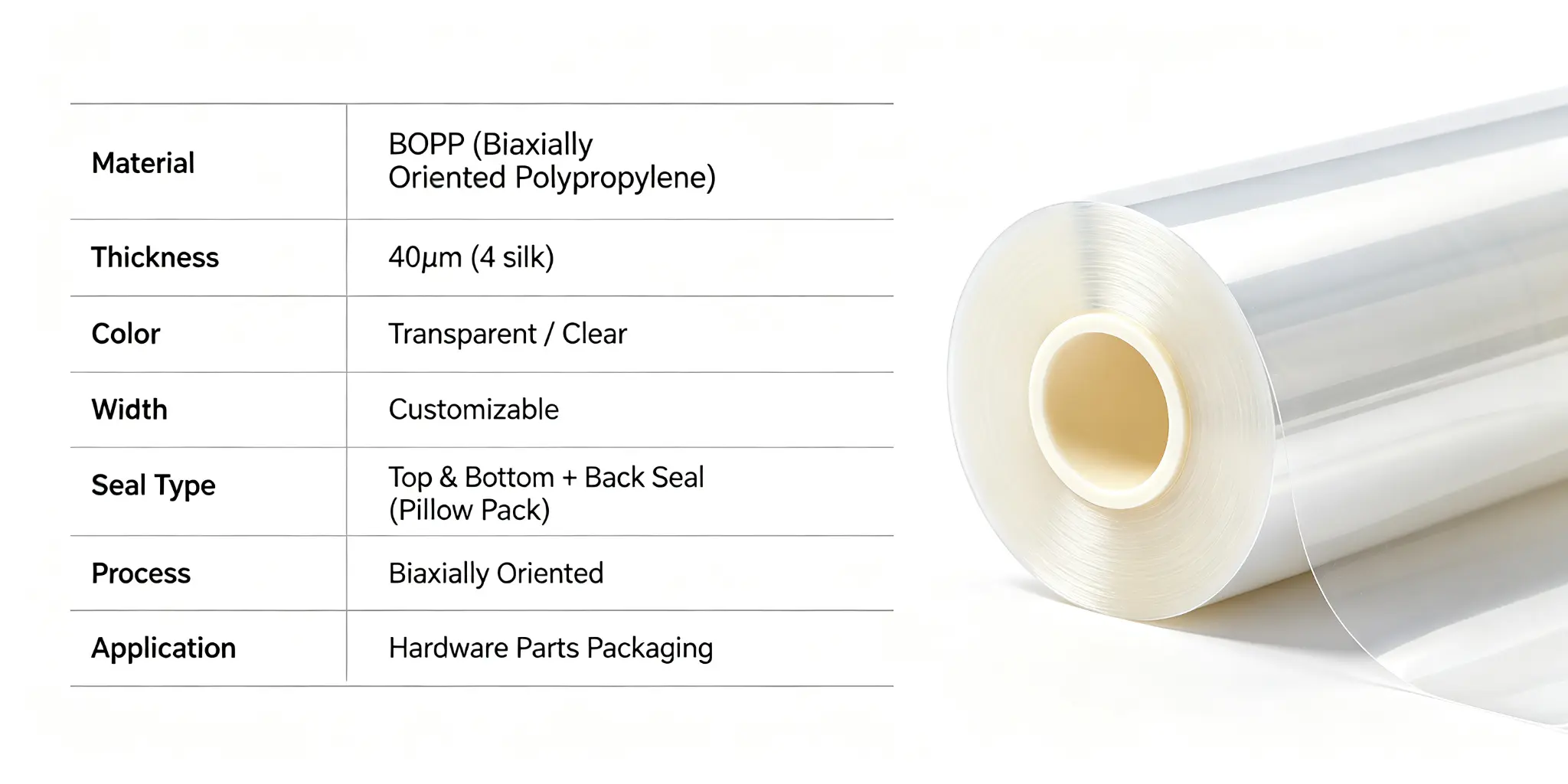 Hardware heat sealing film product details
