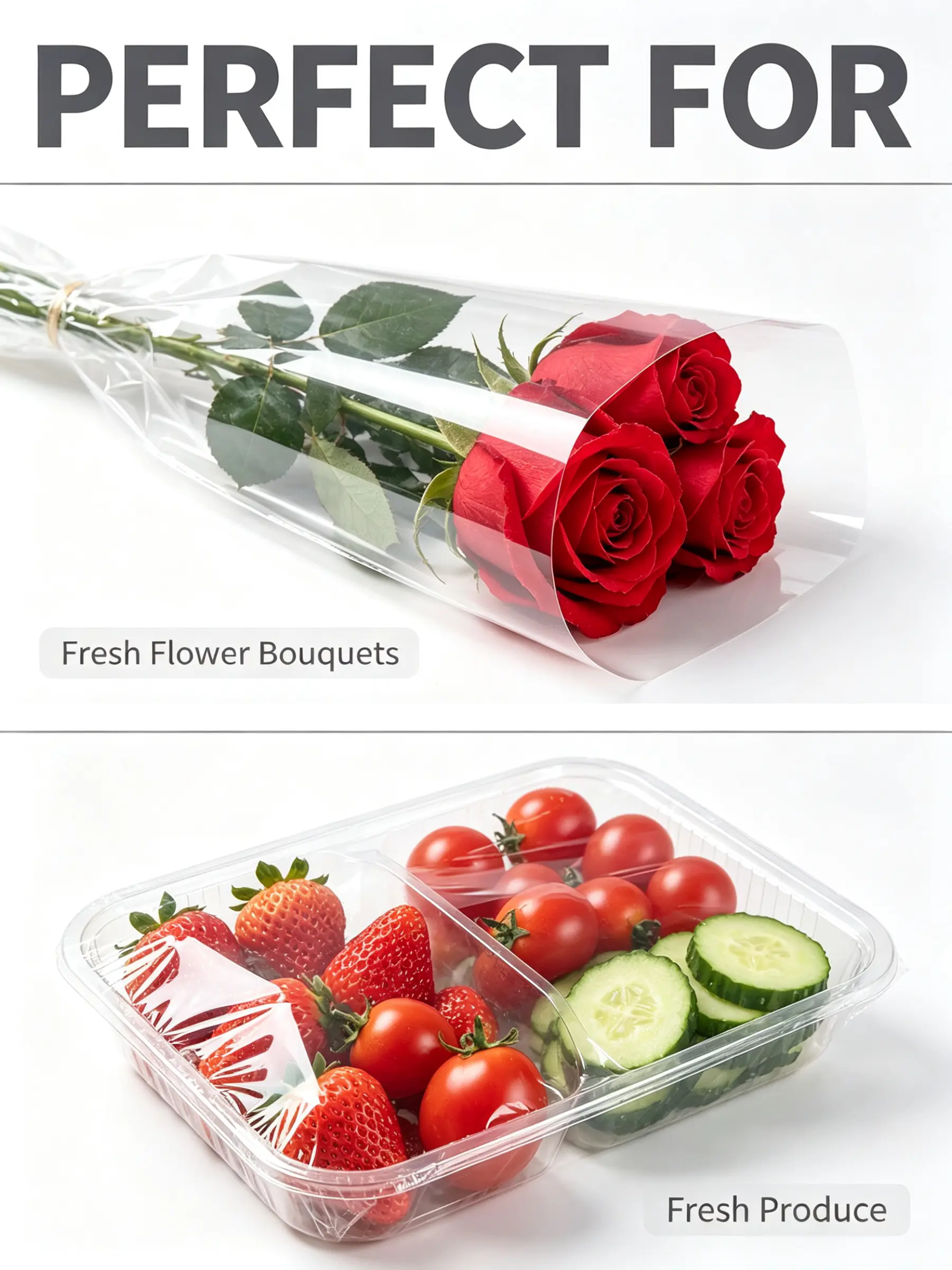 Anti-Fog Flower Wrapping Film clear BOPP bouquet wrap roll