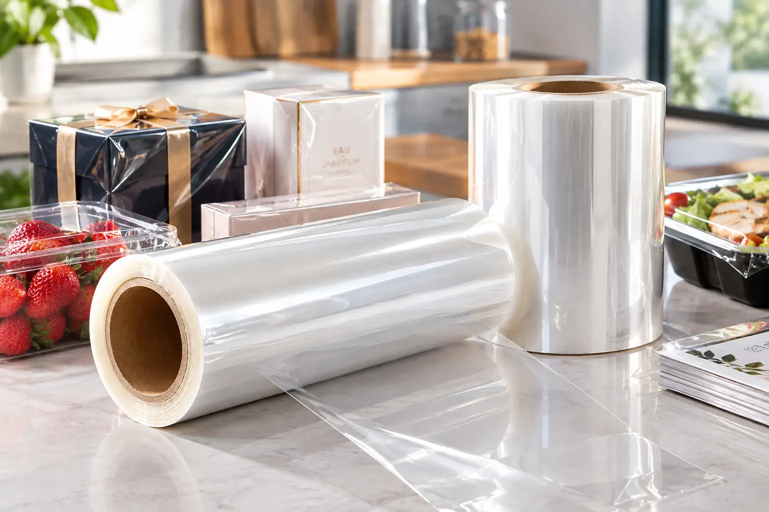 BOPP glossy film roll for packaging and printing lamination