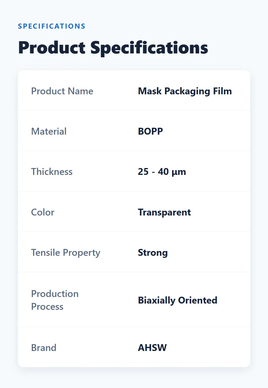 BOPP mask heat sealing film