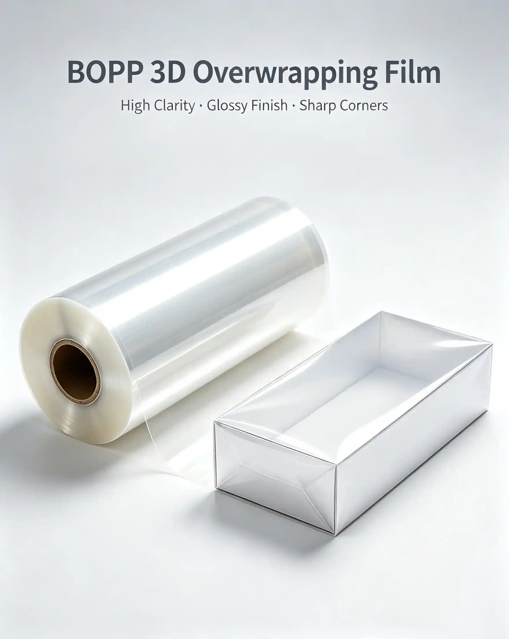 high gloss BOPP overwrapping film for cosmetic perfume gift box outer packaging
