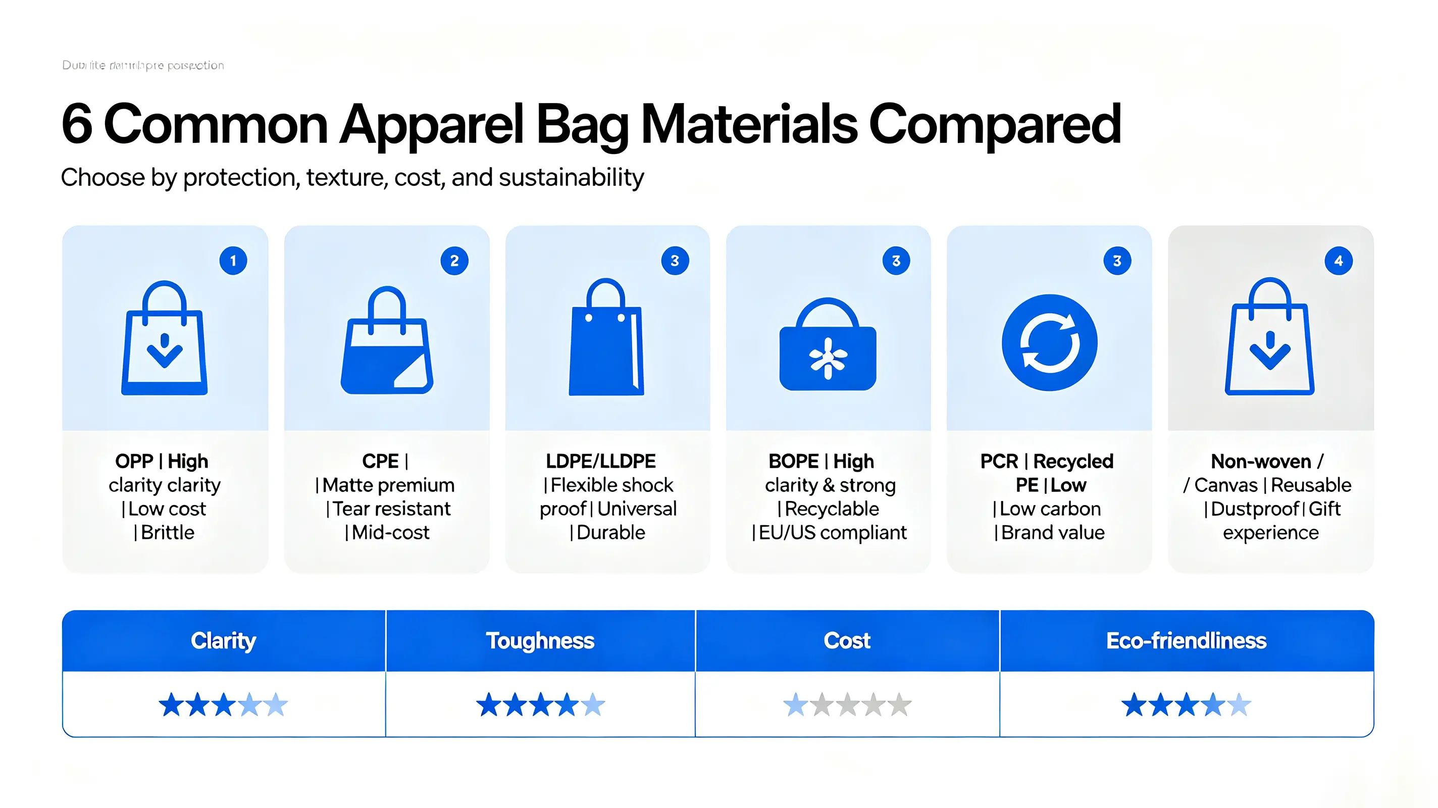 Apparel Packaging Bag Material & Thickness