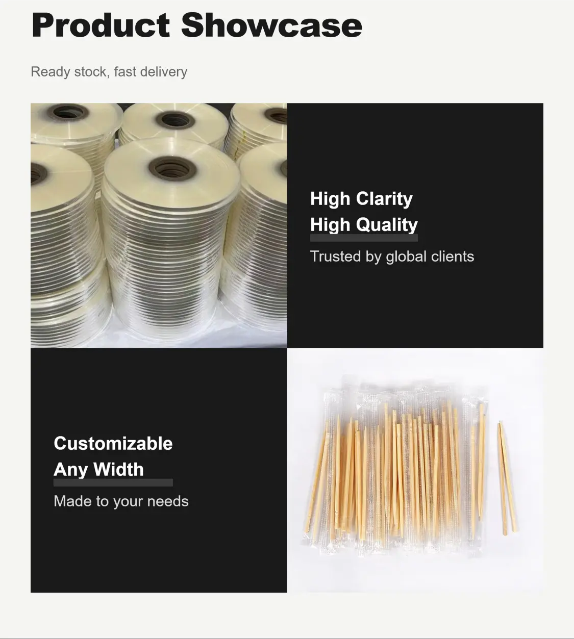 narrow BOPP film for toothpick packaging