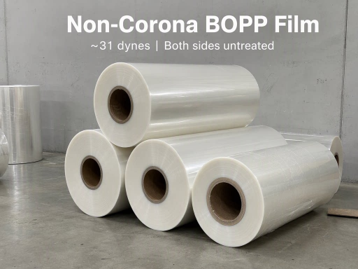 Single double non corona BOPP film roll for flexible packaging